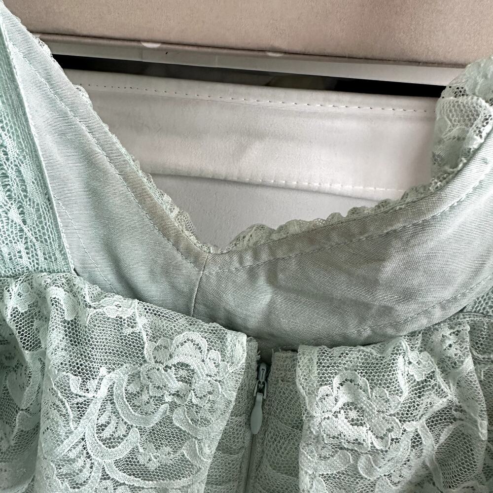 LoveShackFancy Sharelle Tulle Maxi Dress Gown Mint Green - Picture 6 of 9